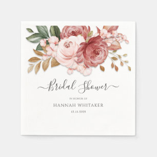 Serviette En Papier Papier Fleur Botanique Aquarelle pour la Mariée