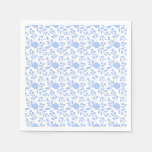 Serviette En Papier Papier floral blanc et bleu clair