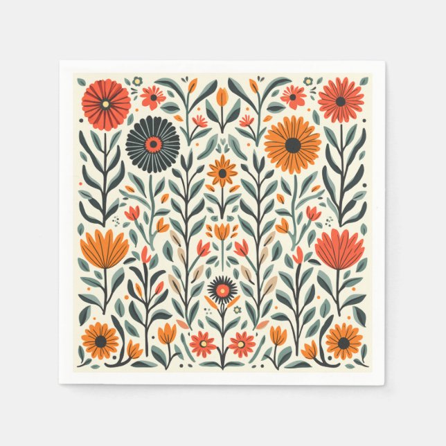 Serviette En Papier Papier floral Napkin (Devant)