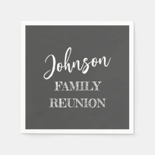 Serviette En Papier Papier gris Réunion Familiale Personnalisé