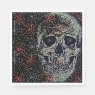 Serviette En Papier Papier Halloween Napkins-Crâne & Webs
