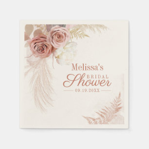Serviette En Papier Papier Herbe de Pampa Terracotta pour Mariage