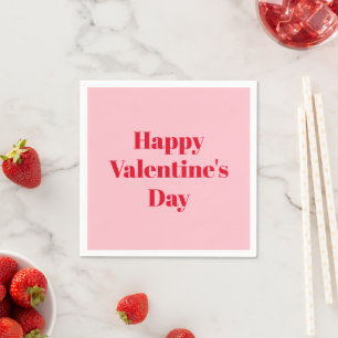 Serviette En Papier papier Heureuse Sainte-Valentin rose rouge