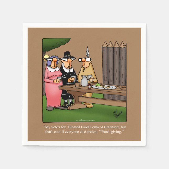 Serviette En Papier Papier Humour Thanksgiving (Devant)