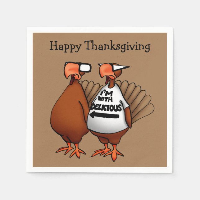 Serviette En Papier Papier Humour Thanksgiving (Devant)