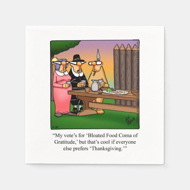 Serviette En Papier Papier Humour Thanksgiving (Devant)
