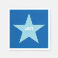 Papier imprimé bleu étoile personnalisé Napkin