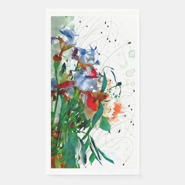 Serviette En Papier Papier Irises (Devant)