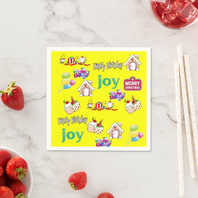 Serviette En Papier Papier, Joyeux anniversaire Joyeux Noël (En situation)