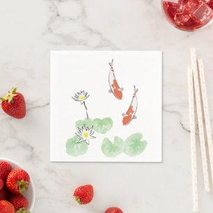 Serviette En Papier Papier Koi Pond Napkins