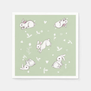Serviette En Papier Papier lapin vert Sage Naples