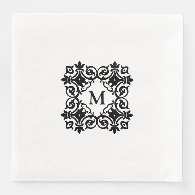 Serviette En Papier Papier - Lettre personnalisée (Devant)