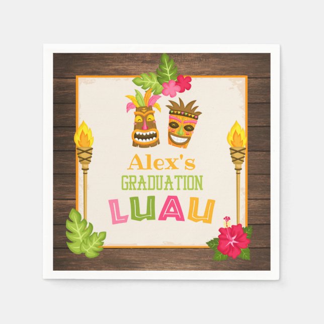 Serviette En Papier Papier Luau - Garçon (Devant)