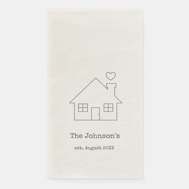 Serviette En Papier Papier maison de famille personnalisé (Devant)
