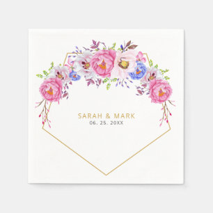 Serviette En Papier Papier Mariage à cadre or flou Napkin