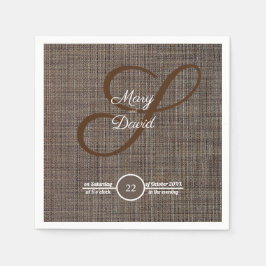 Serviette En Papier Papier Mariage Arrière - plan Brown rustique