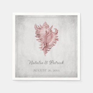 Serviette En Papier Papier Mariage conch rose