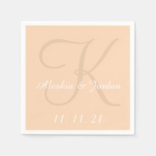 Serviette En Papier Papier Mariage couleur simple Peach