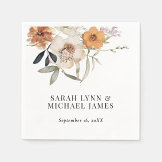 Serviette En Papier Papier Mariage de automne fleur sauvage Napkin