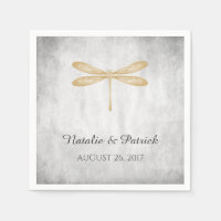 Papier Mariage de libellules d'or