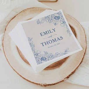 Serviette En Papier Papier Mariage Floral Chinoiserie