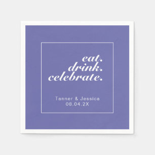 Serviette En Papier Papier Mariage minimaliste moderne et blanc