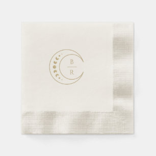 Serviette En Papier Papier Mariage monogramme céleste Napkin