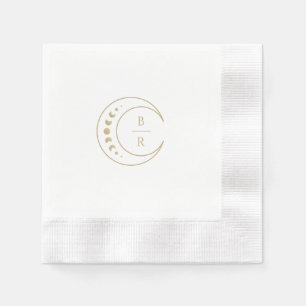 Serviette En Papier Papier Mariage Monogramme Lune Napkin