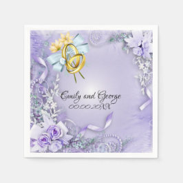 Serviette En Papier Papier Mariage personnalisable élégant violet