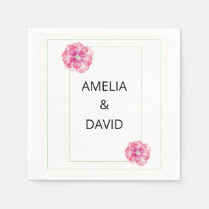 Serviette En Papier Papier Mariage rose