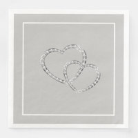 Papier Mariage-serviettes deux coeurs