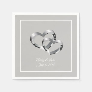 Serviette En Papier Papier Mariage-serviettes deux coeurs