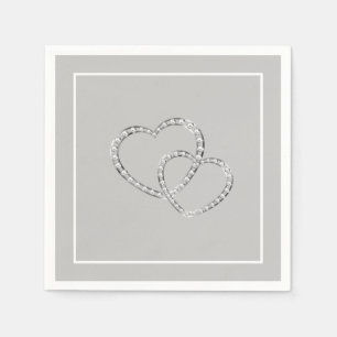 Serviette En Papier Papier Mariage-serviettes deux coeurs
