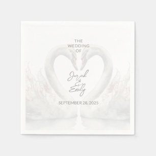 Serviette En Papier Papier Mariage Swan personnalisé serviettes