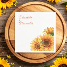 Papier Mariage tournesol Napkin
