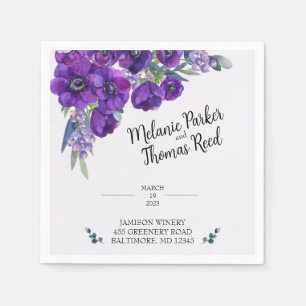 Serviette En Papier Papier Mariage violet Poppy