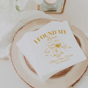 Serviette En Papier Papier Mariée Retraité Cocktail Or