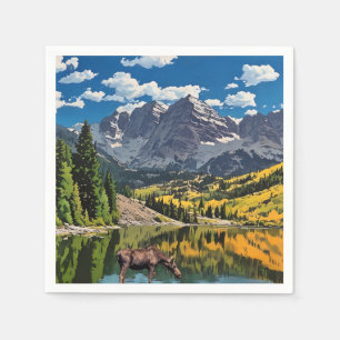 Serviette En Papier Papier Maroon Bells Napkin