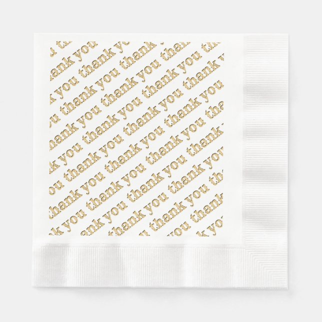 Serviette En Papier Papier Merci Napkins Or (Devant)