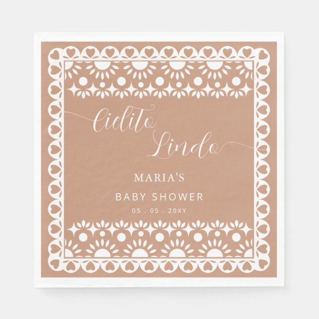 Serviette En Papier Papier mexicain PicadoCielito Lindo Baby shower (Devant)