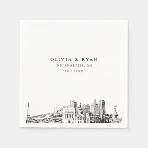 Serviette En Papier Papier minimaliste Mariage d'Indianapolis