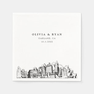Serviette En Papier Papier minimaliste Mariage Oakland