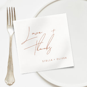 Serviette En Papier Papier moderne rustique terracotta écriture amour 