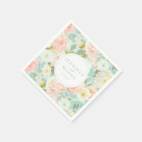 Papier Monogramme Mariage rose à la menthe