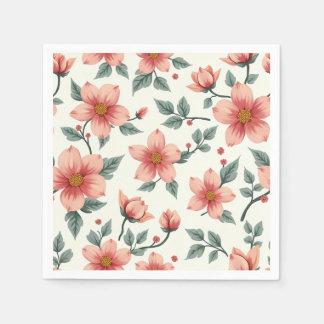 Serviette En Papier Papier motif à fleurs