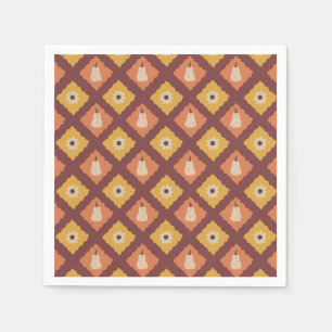 Serviette En Papier Papier Motif Diamond de l'automne, tiré à la main