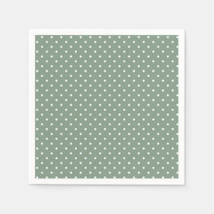 Serviette En Papier Papier Motif Pois Olive Sage Napkin