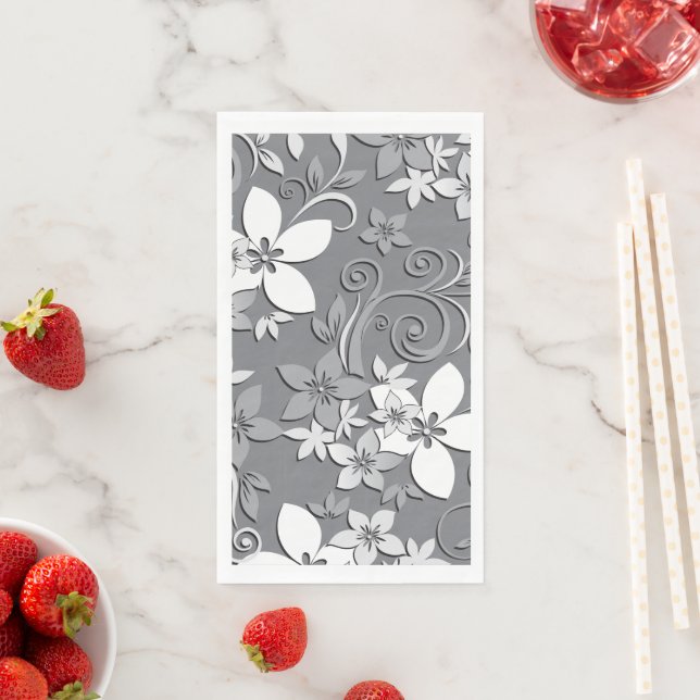 Serviette En Papier Papier mural à fleurs 2 (En situation)