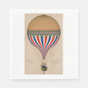 SERVIETTE EN PAPIER PAPIER NAPKIN : BALLON FRANÇAIS À THÈME DRAPEAU