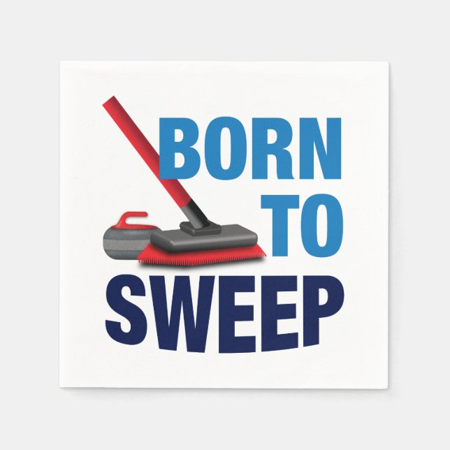 Serviette En Papier Papier Napkin 'Born To Sweep' (Devant)